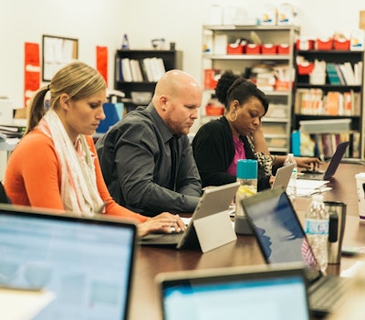 Teachers in class at charter school